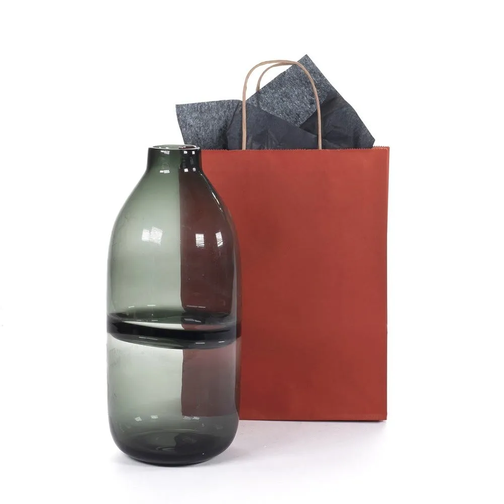 Sac kraft lisse rouge poignées torsadées