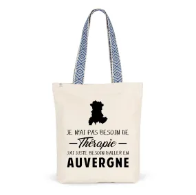 Sac réutilisable - Souvenir d'Auvergne - Totebag Cadeau ethnique - Coton bio - imprimé FR