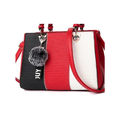 Sac à main double porté Patchwork Red