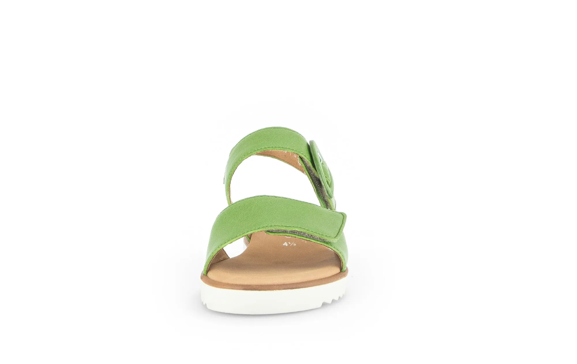 Sandales vertes en cuir lisse