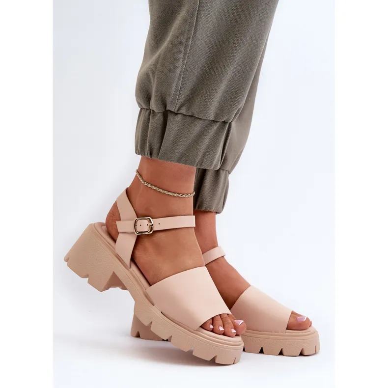 Sandales à talons épais pour femmes Nude Dottiassa beige