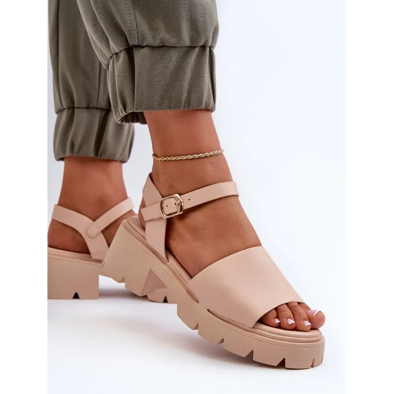 Sandales à talons épais pour femmes Nude Dottiassa beige