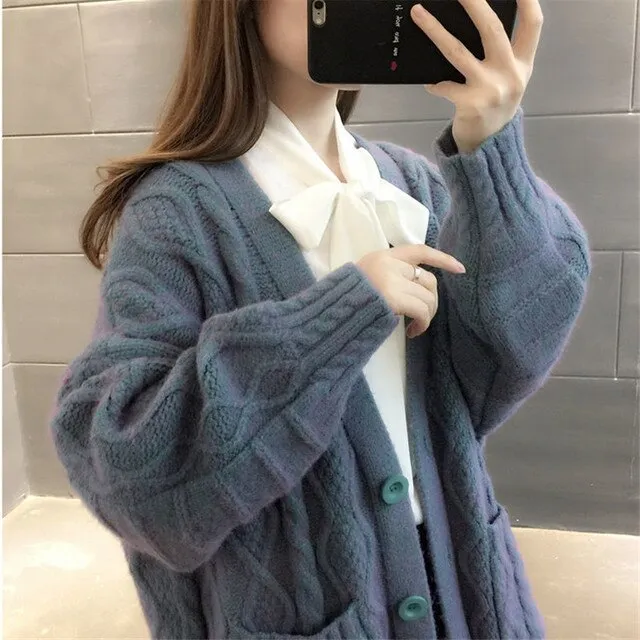 Sandra | Gilet tricoté Long, épais et chaud