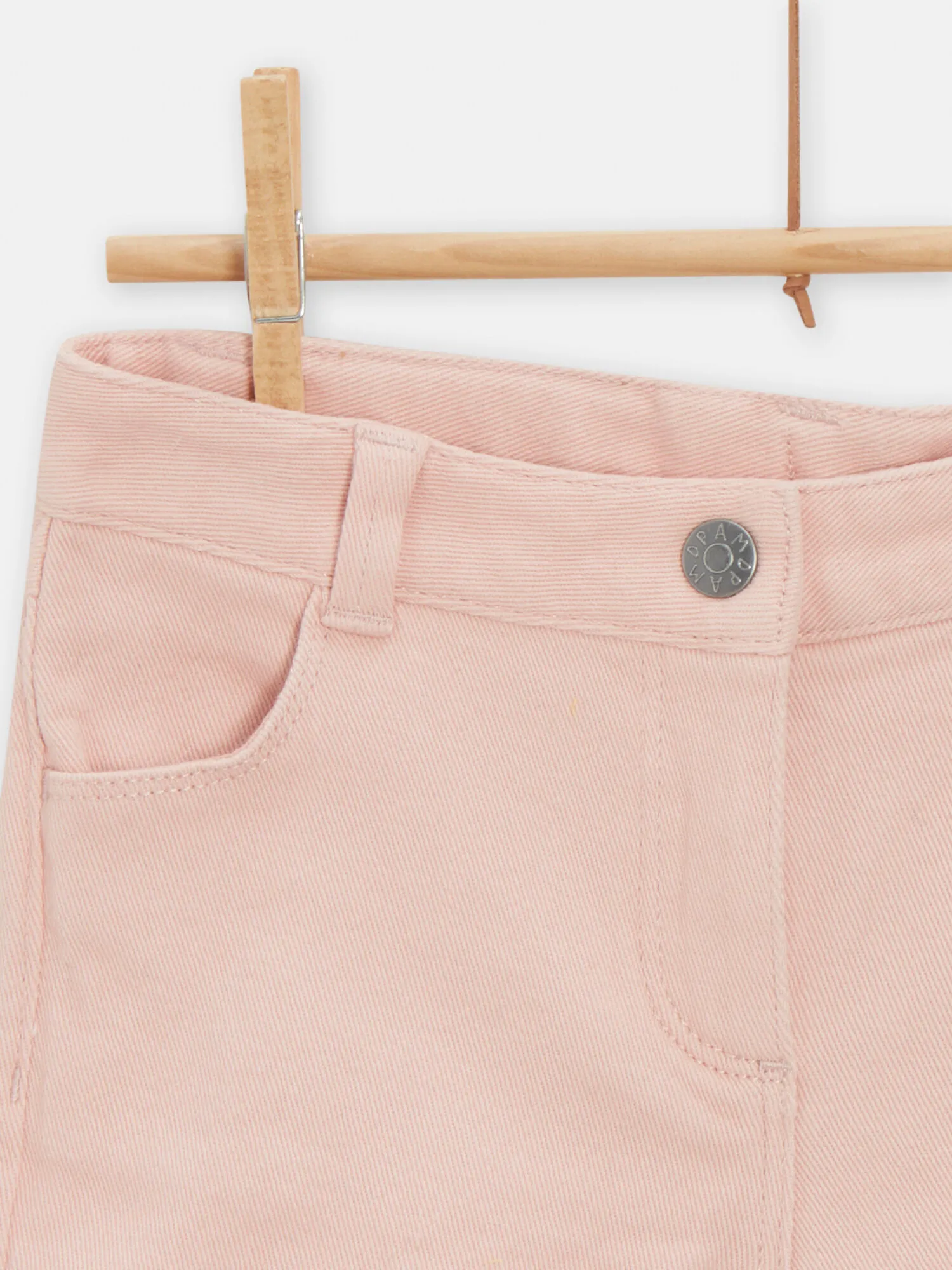 Short en jean rose saumon pour fille