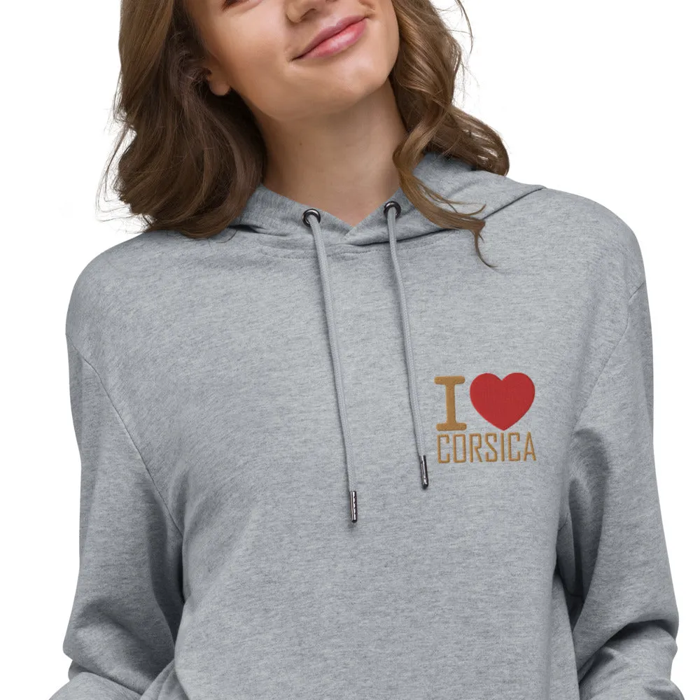 Sweat à capuche léger I Love Corsica