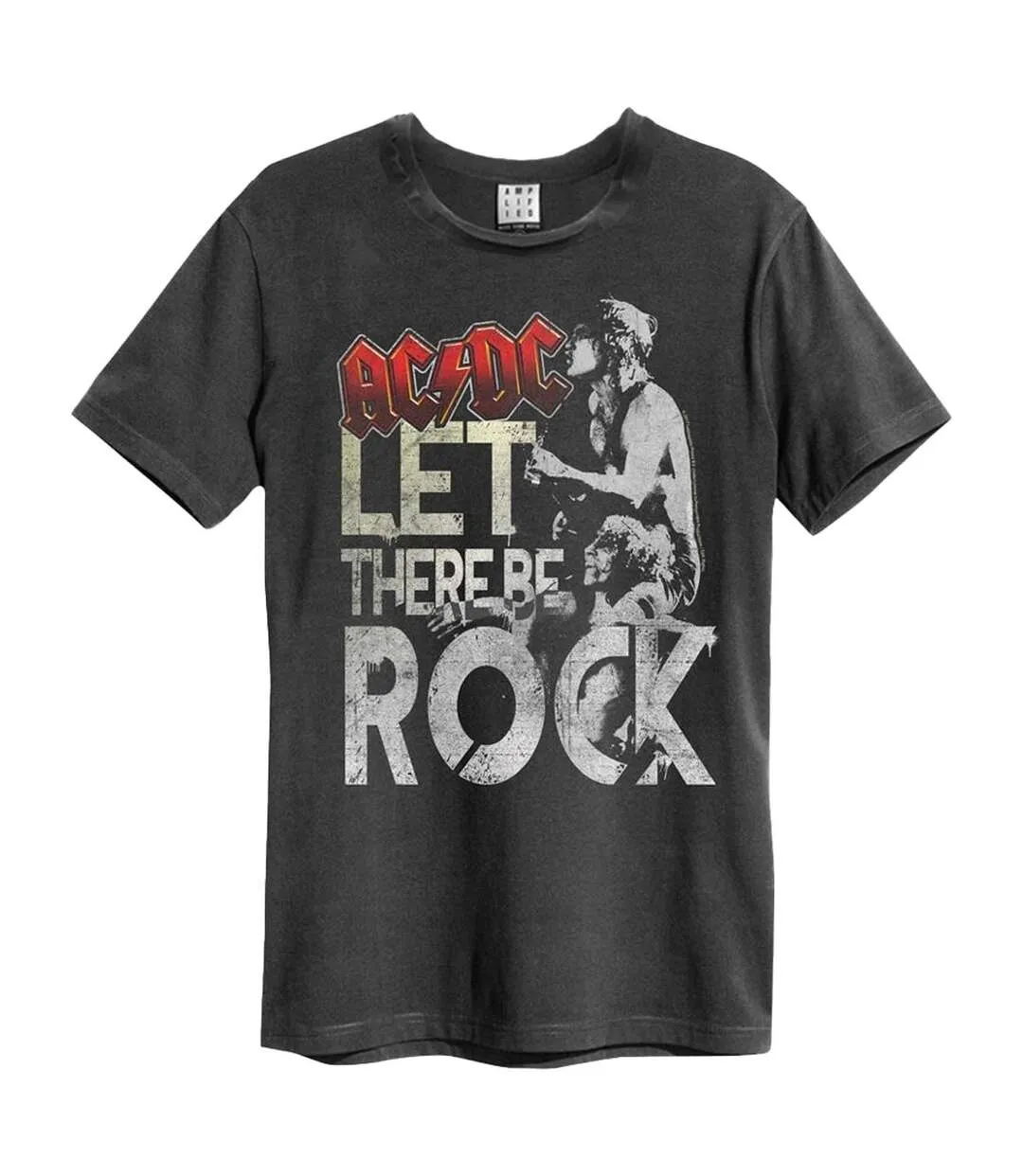 T-shirt let there be rock adulte anthracite Amplified