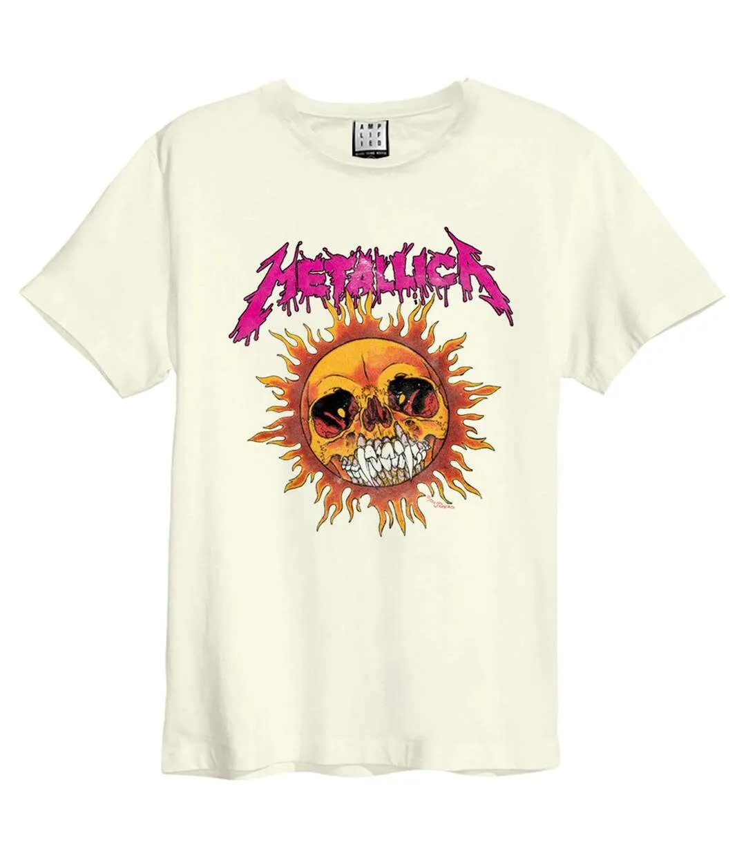 T-shirt neon sun adulte blanc Amplified