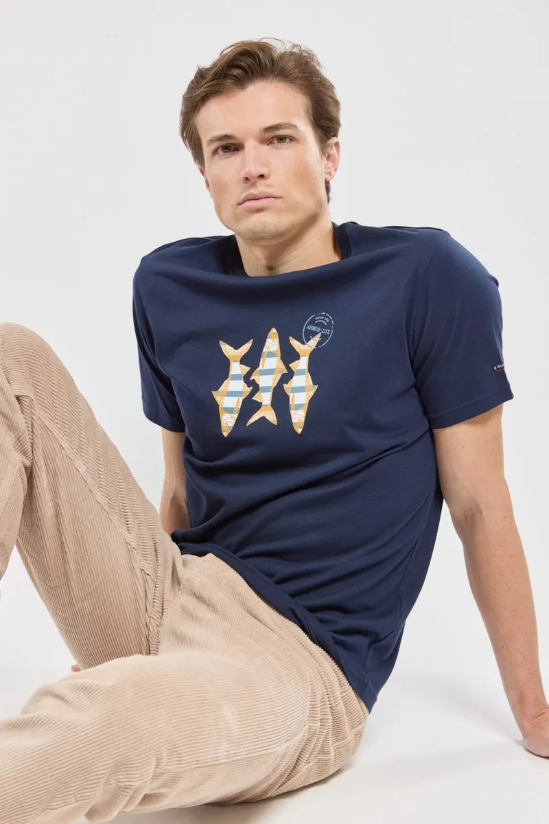 T-shirt sérigraphié "Poissons" - coton léger