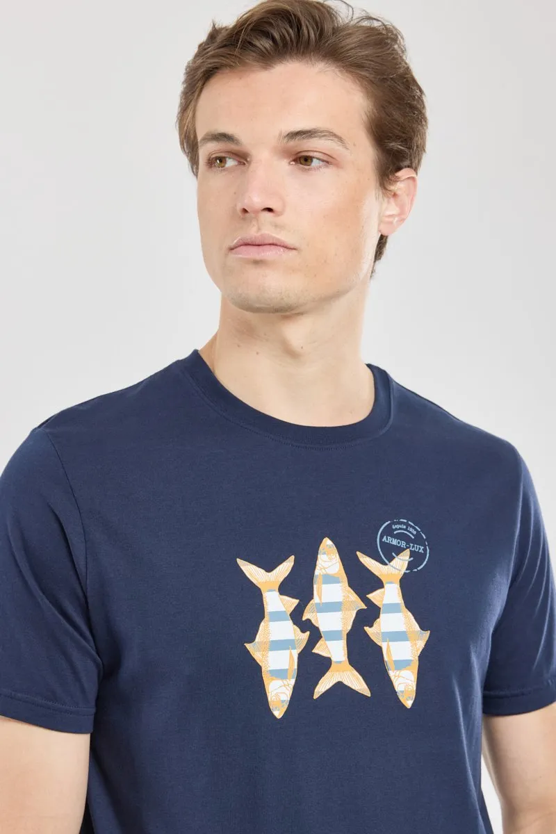 T-shirt sérigraphié "Poissons" - coton léger
