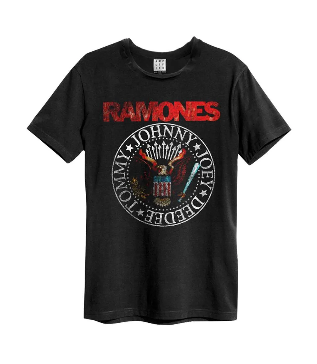 T-shirt vintage seal homme anthracite / rouge / blanc Amplified