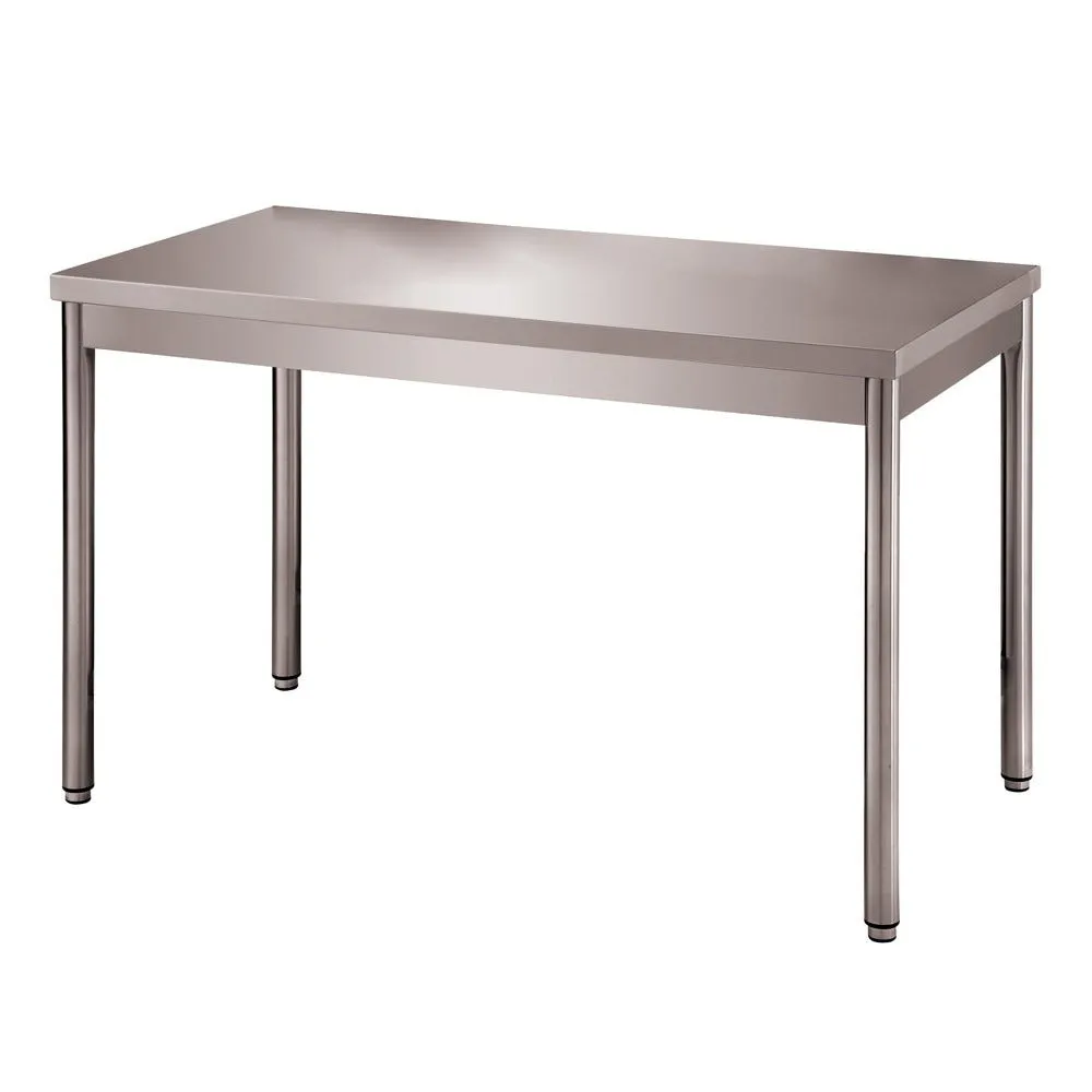 Table centrale demontable inox 304 pieds ronds,