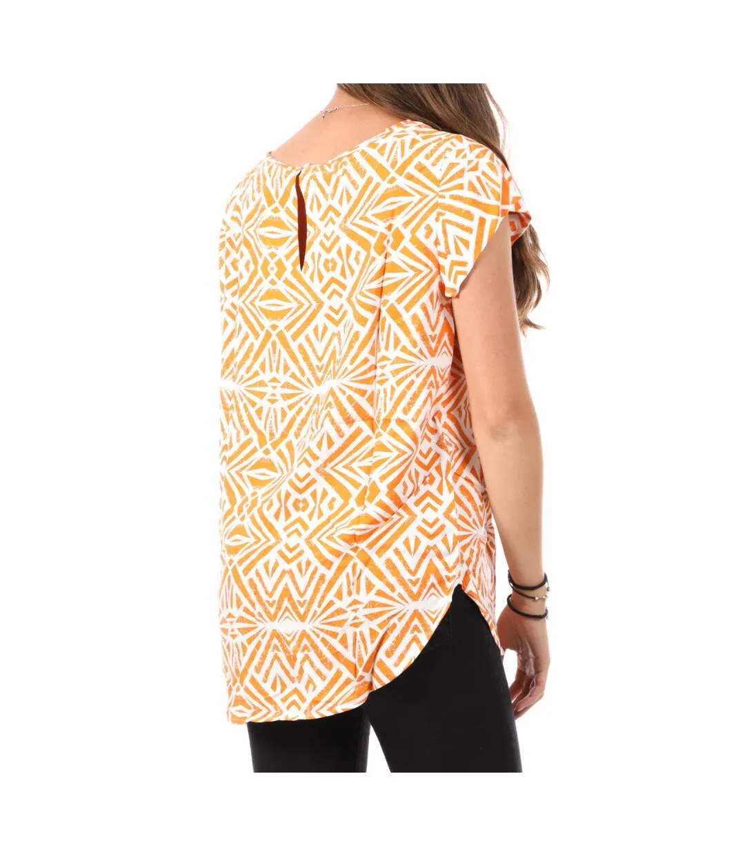 Top Orange à motifs Femme Only Nova