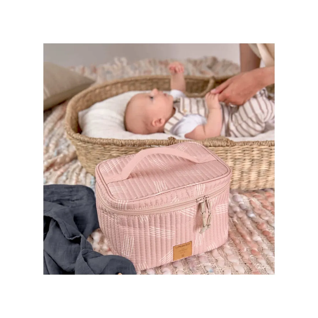 Trousse de Toilette pour Bébé Soft Stripes Rose - Lässig