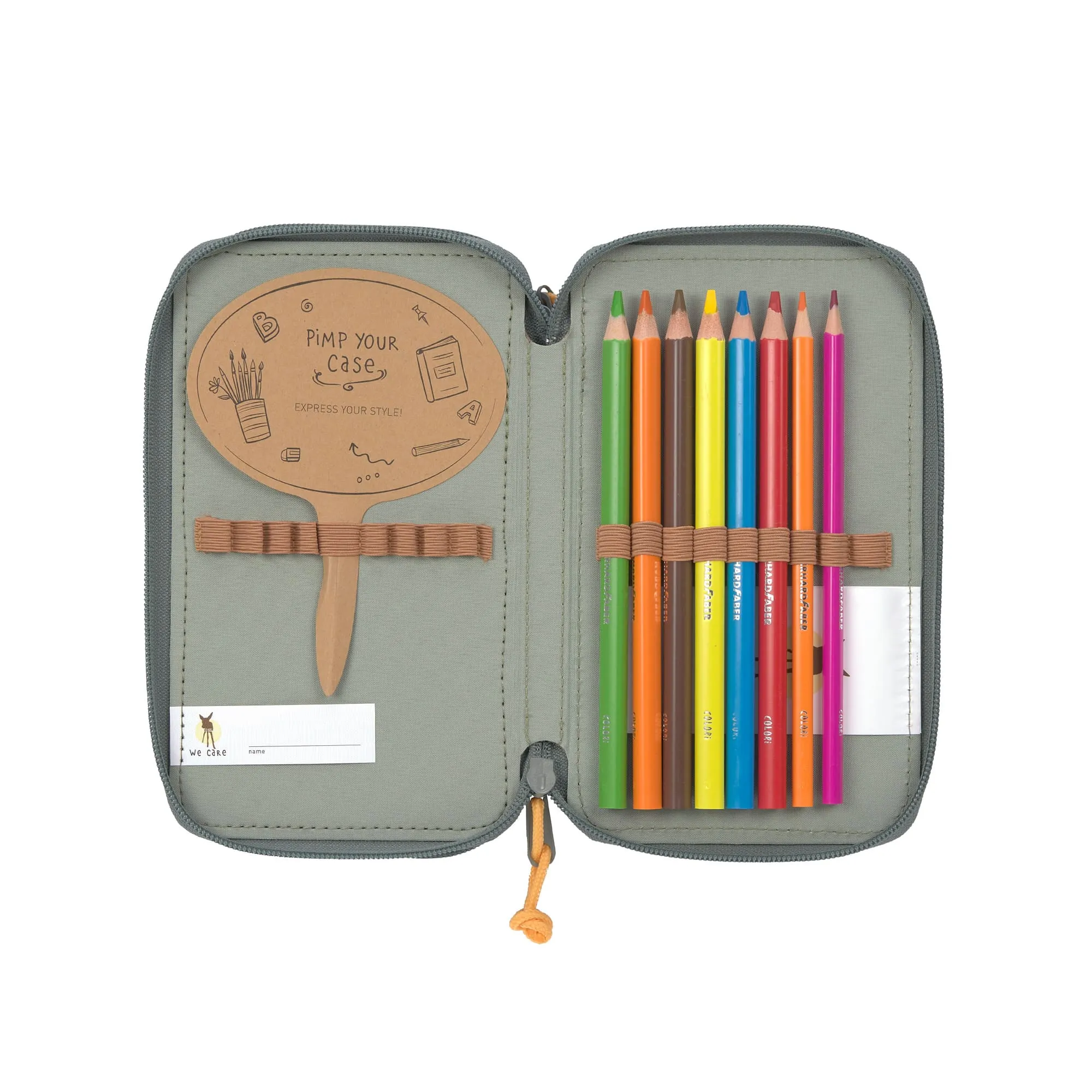 Trousse à crayons école, Unique Lettres vert | Lässig